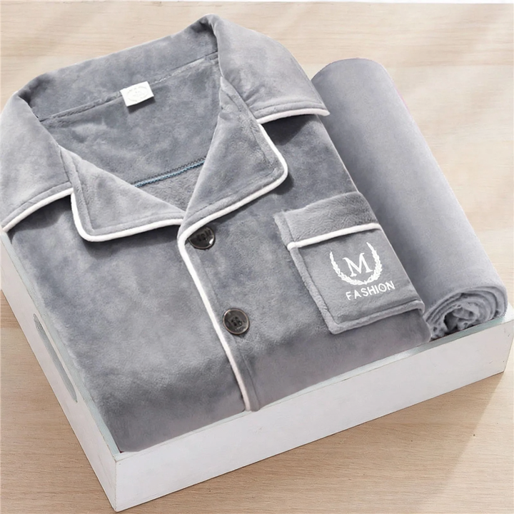 Warmer Herren-Hausanzug aus Flanell, gefüttert, verschiedene Größen