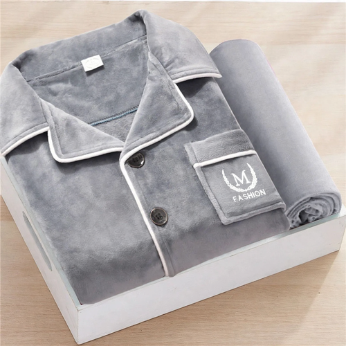 Warmer Herren-Hausanzug aus Flanell, gefüttert, verschiedene Größen
