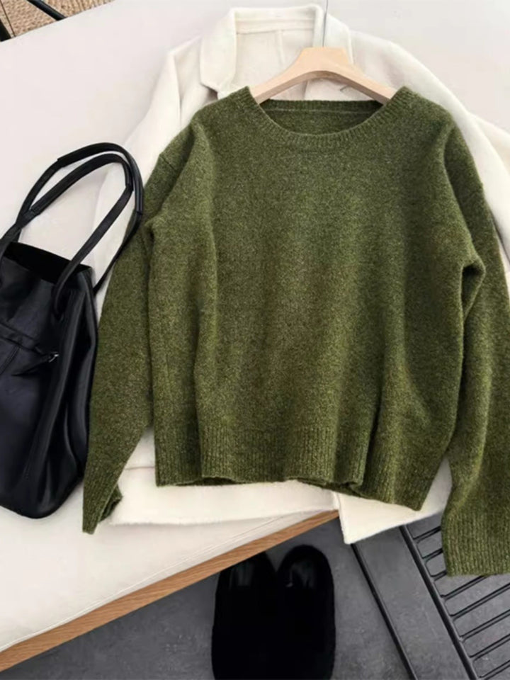 Vintage Strickpullover in Avocado-Grün