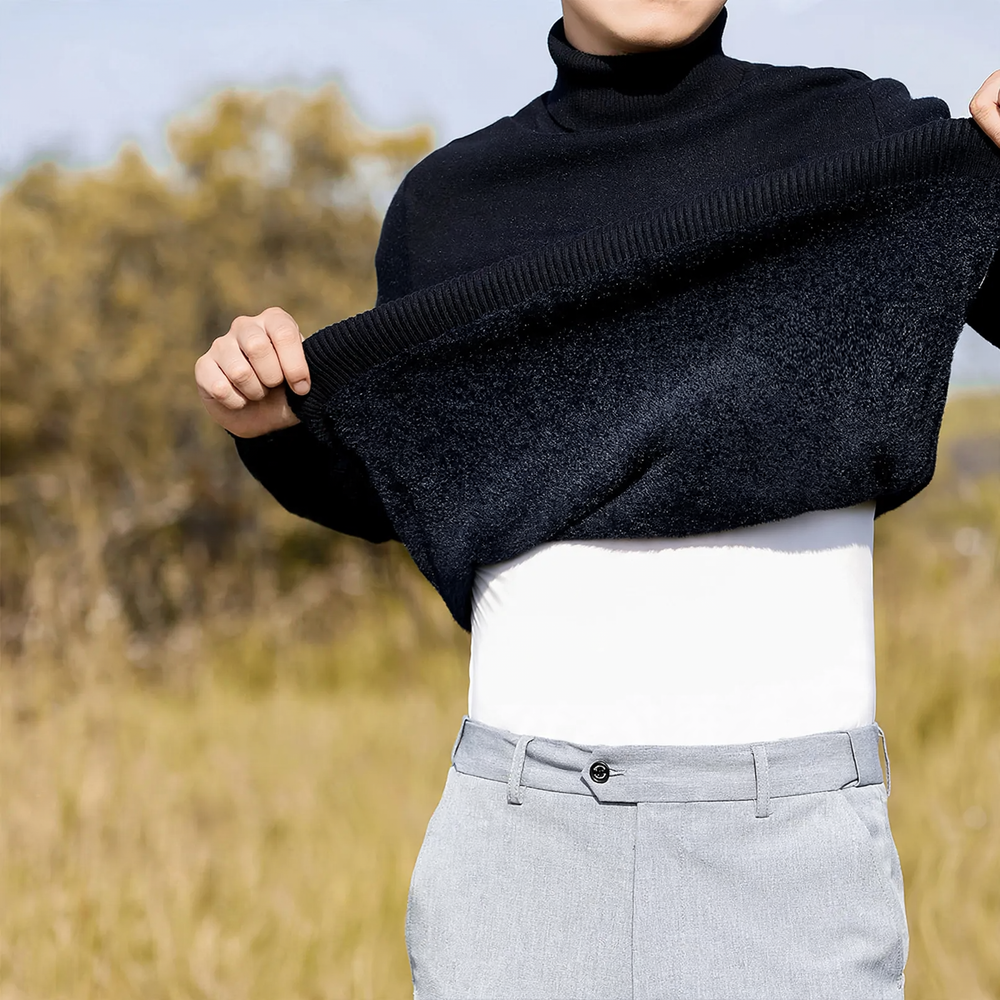 Hochwertiger Herren-Rollkragenpullover aus Modal-Wollmischung