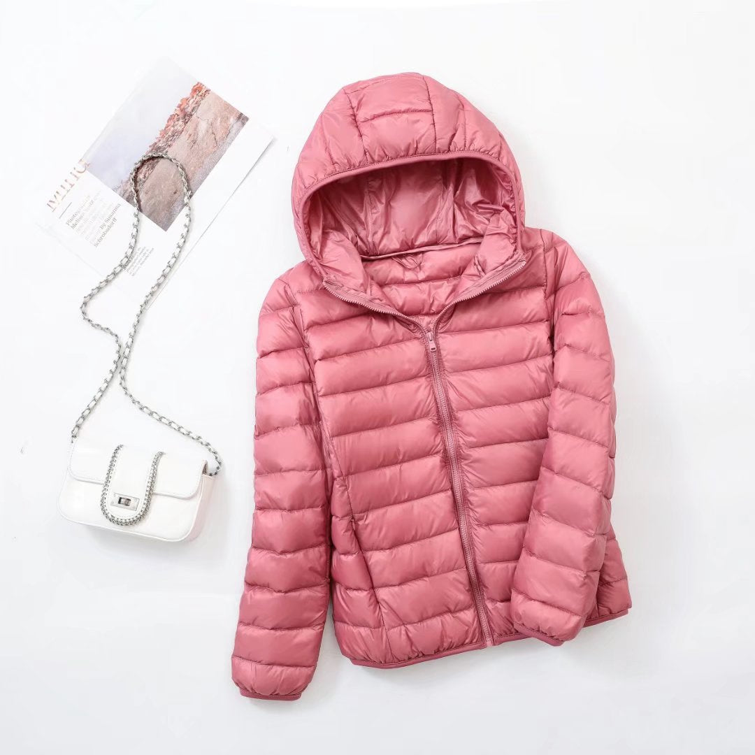 Leichte Damen-Daunenjacke mit Stehkragen