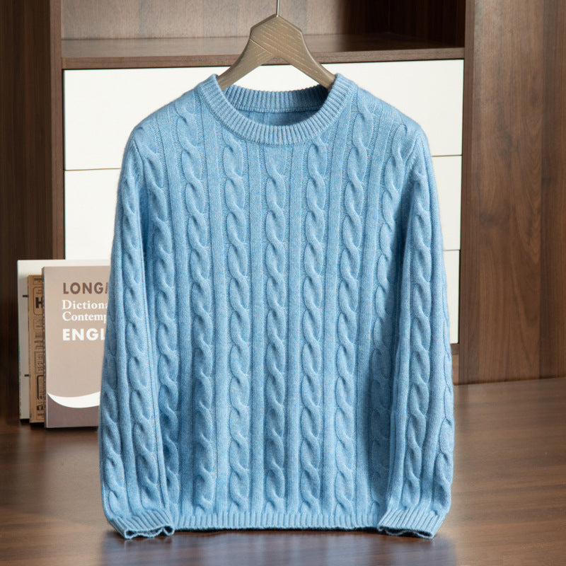 Herren-Kaschmirpullover mit Stehkragen und Jacquard-Muster