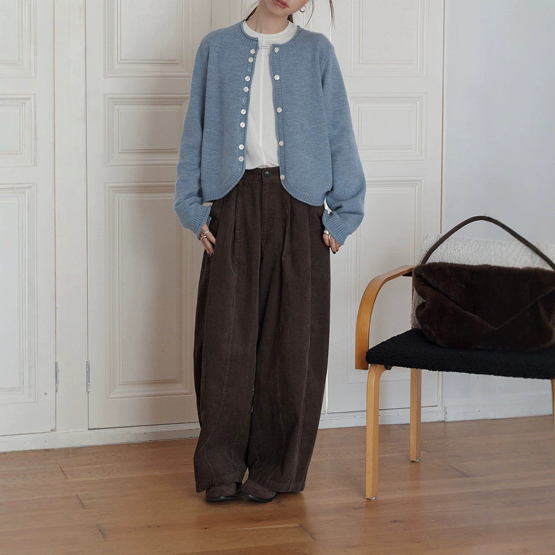 Retro-Cordhose, locker geschnitten, Damen