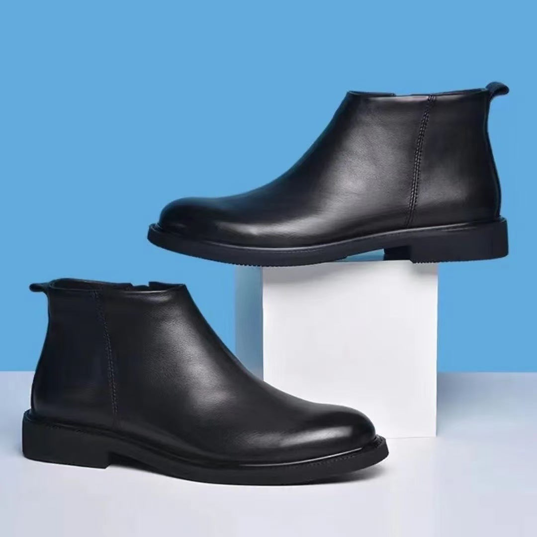 Gefütterte Herren-Chelsea-Boots aus Echtleder
