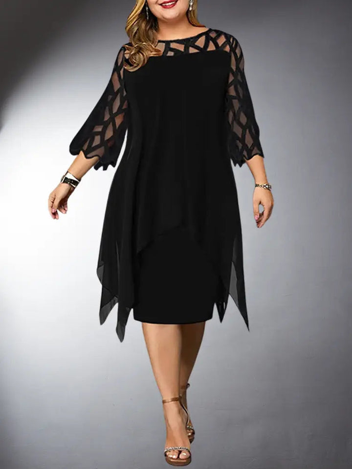 Echoarchiv | Elegantes Plus Size Spitzen-Midi-Kleid
