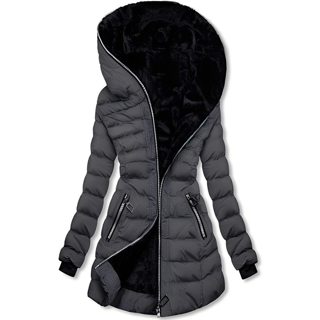 Echoarchiv | Echoarchivrne Damen-Winterjacke mit Kapuze