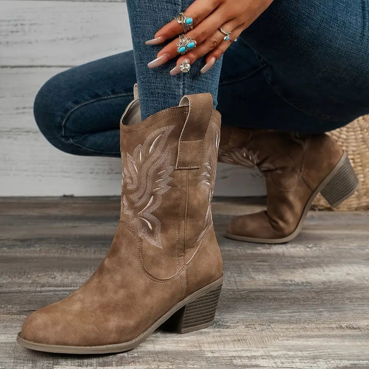 Echoarchiv | Stilvolle Leder-Cowboy Damen Stiefel