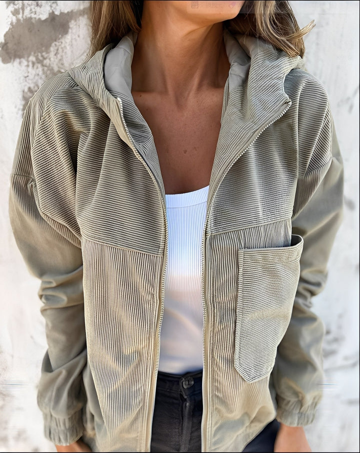Echoarchiv | Lässige Cord-Jacke mit Kapuze für Frauen