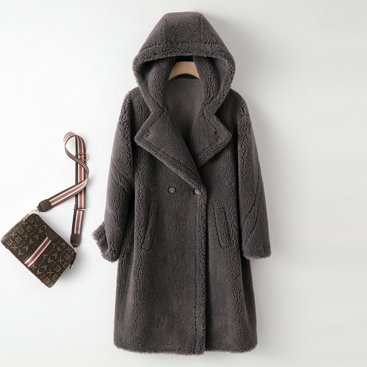 Damen-Teddy-Mantel aus Lammwolle