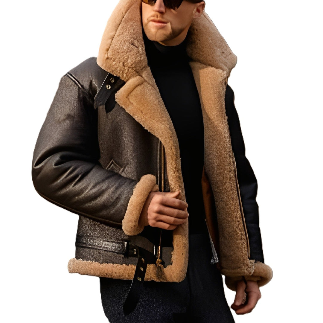 Echoarchiv | Robuste, Dicke Vegan-Lederjacke für Männer