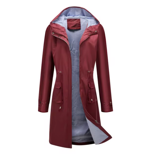 Echoarchiv | Lange Wasserdichte Jacke mit Kapuze für Damen