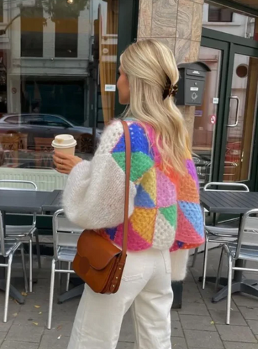 Echoarchiv | Gestreifte Offene Strickjacke