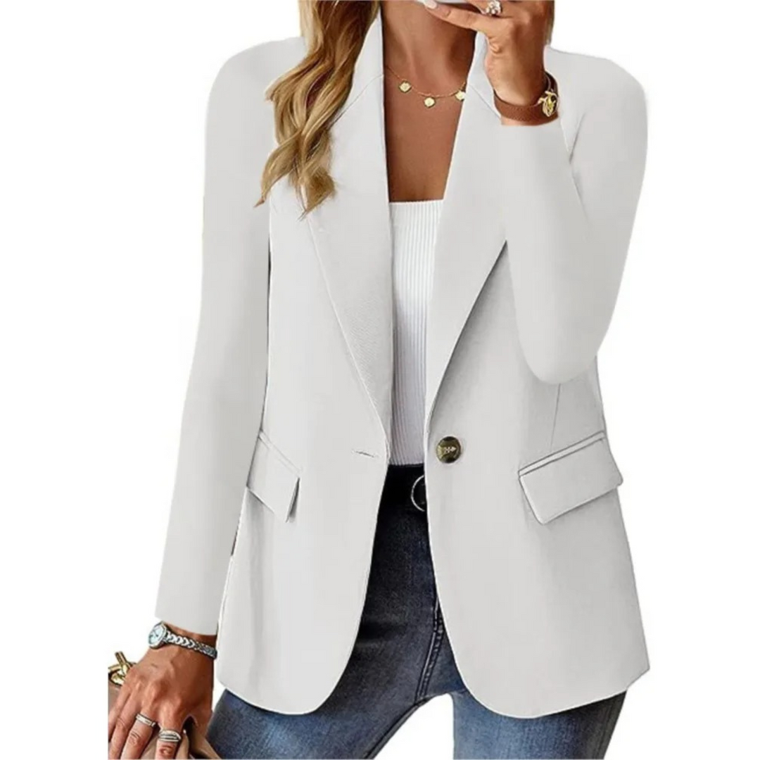 Echoarchiv | Solider Damen-Blazer mit Langen Ärmeln und Schmaler Taschenschnalle