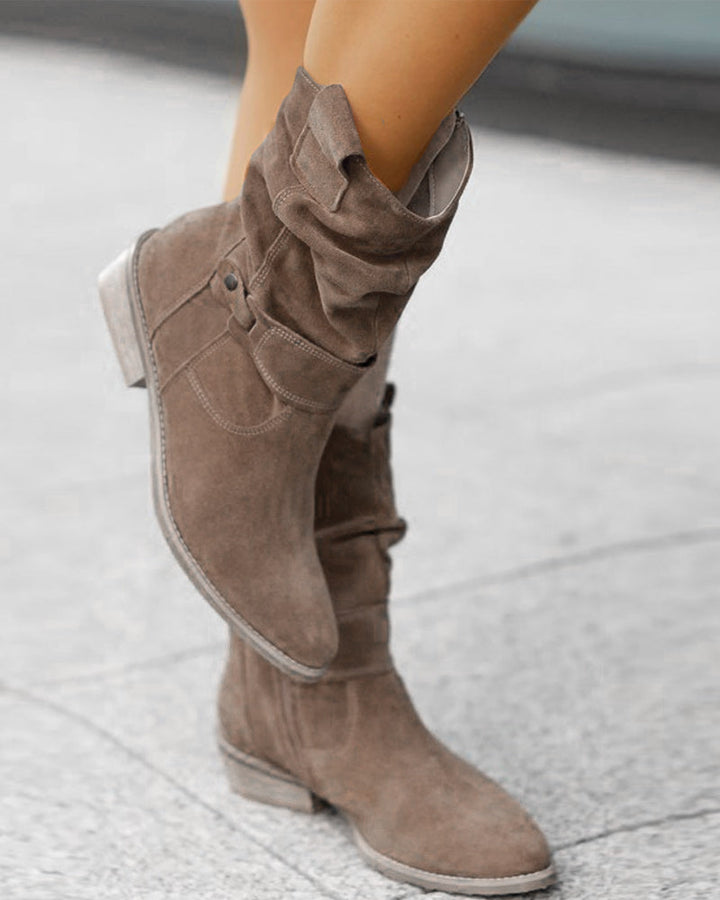 Wild Stiefel mit niedrigem Absatz und Reißverschluss