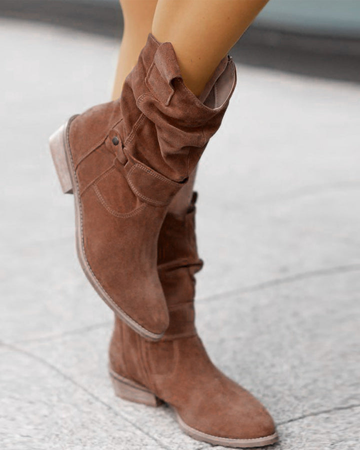 Wild Stiefel mit niedrigem Absatz und Reißverschluss