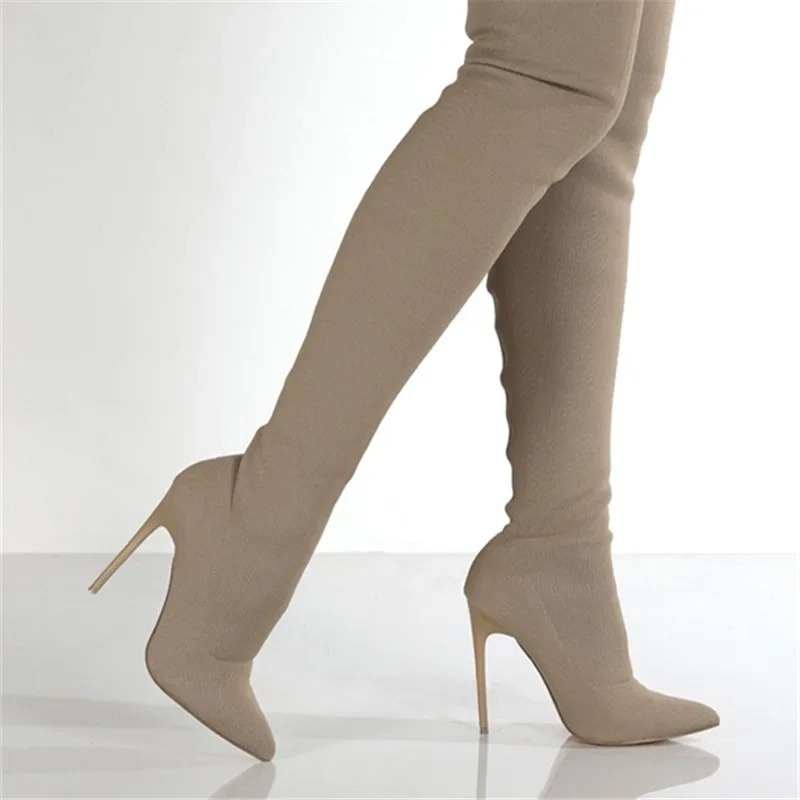 Echoarchiv | Overknee Stretch Stiletto Stiefel Elegante Damen Stiefel