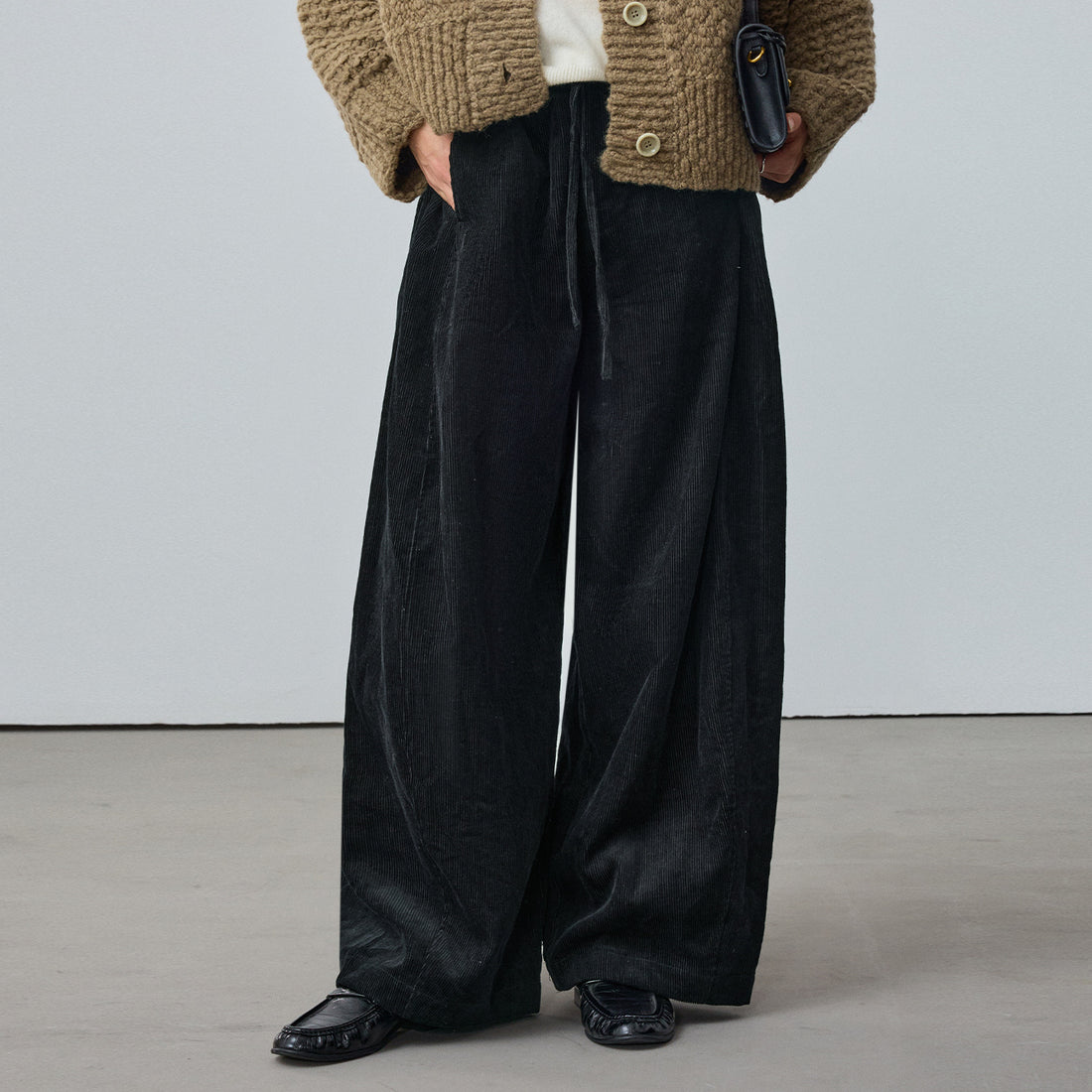 Warme Cordhose aus Ramie-Baumwoll-Mix