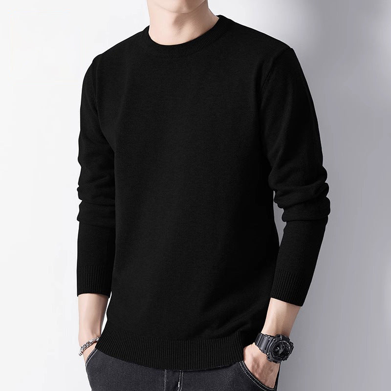 Herren-Pullover mit Rundhalsausschnitt und Innenfutter