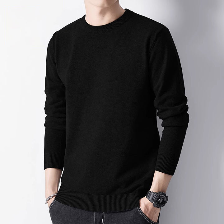Herren-Pullover mit Rundhalsausschnitt und Innenfutter