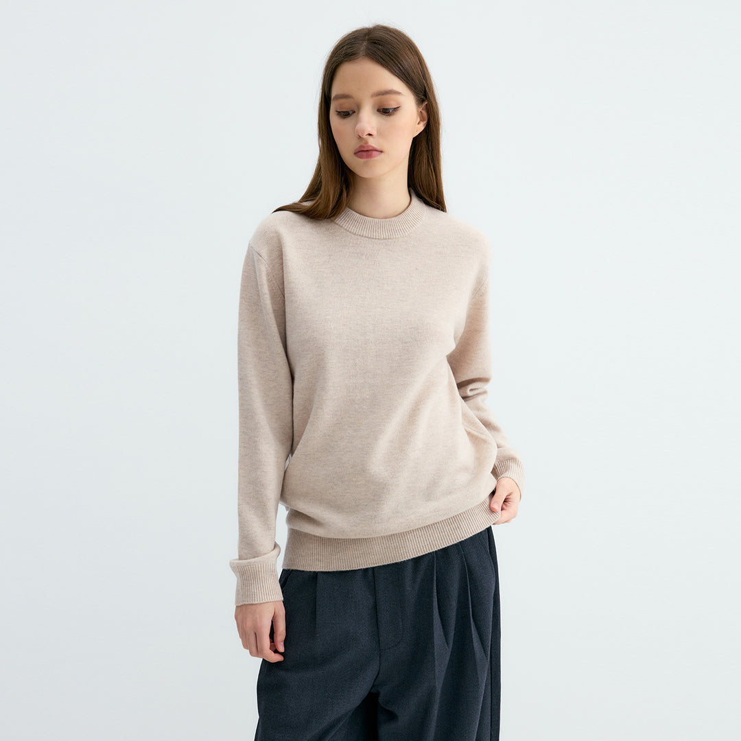 Herren Pullover aus 100% Schafwolle, Stehkragen