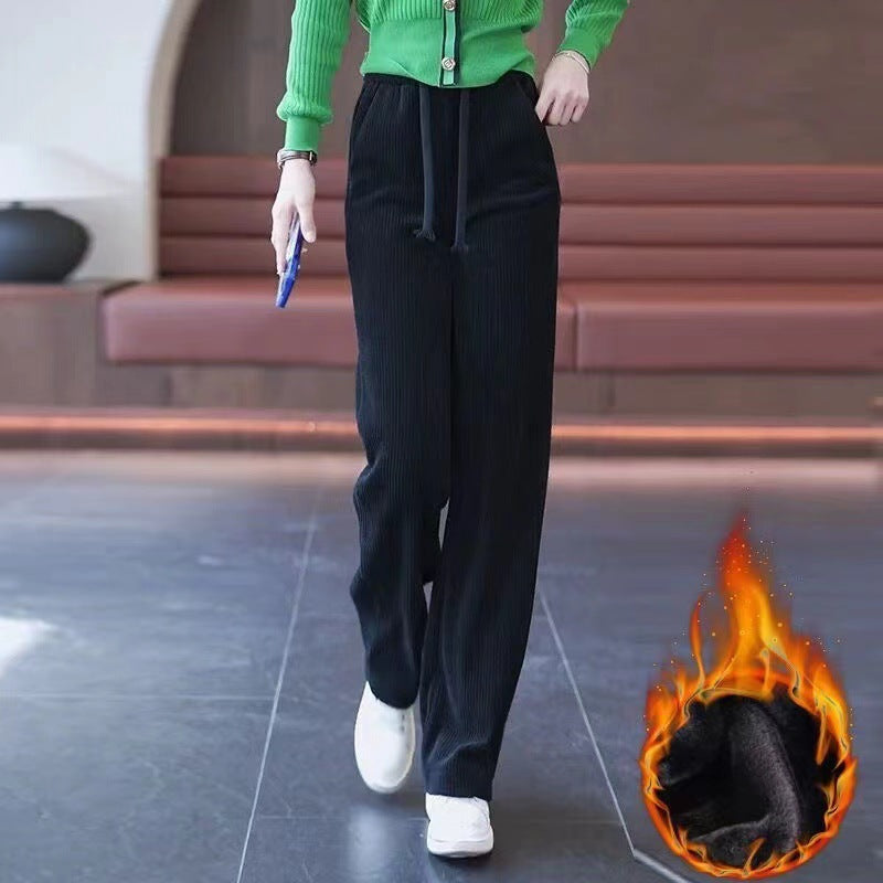 Damen-Cordhose mit weitem Bein und Fall