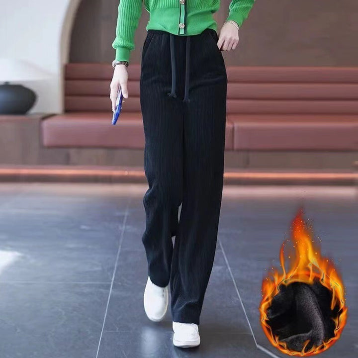 Damen-Cordhose mit weitem Bein und Fall