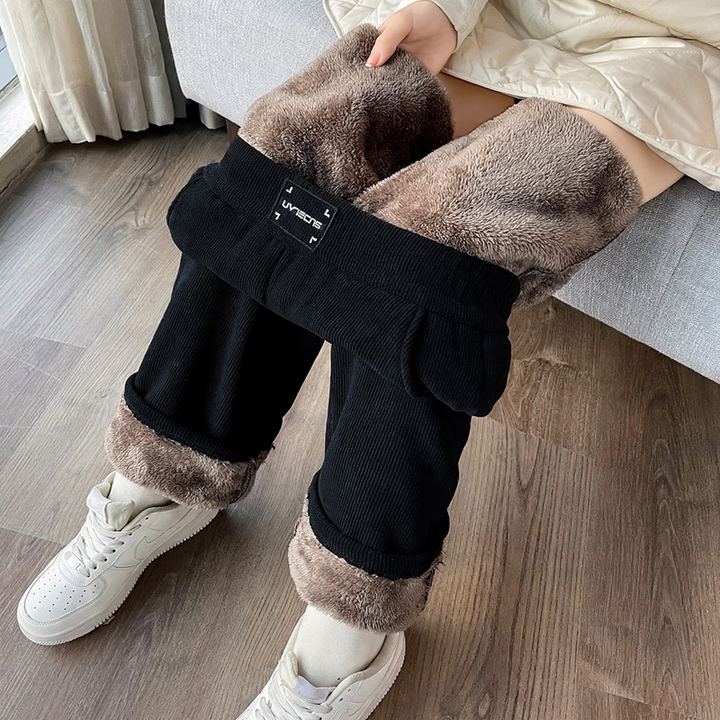 Chenille-Weithose für Damen, gerade geschnitten