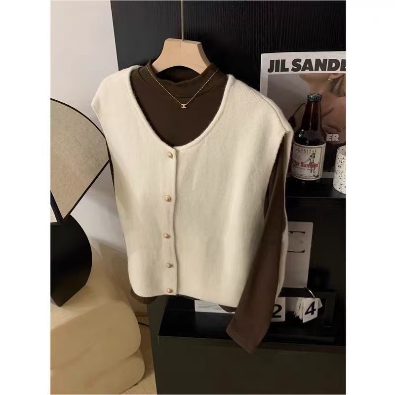 Damen-Strickpullover, Stehkragen, schlichtes Design