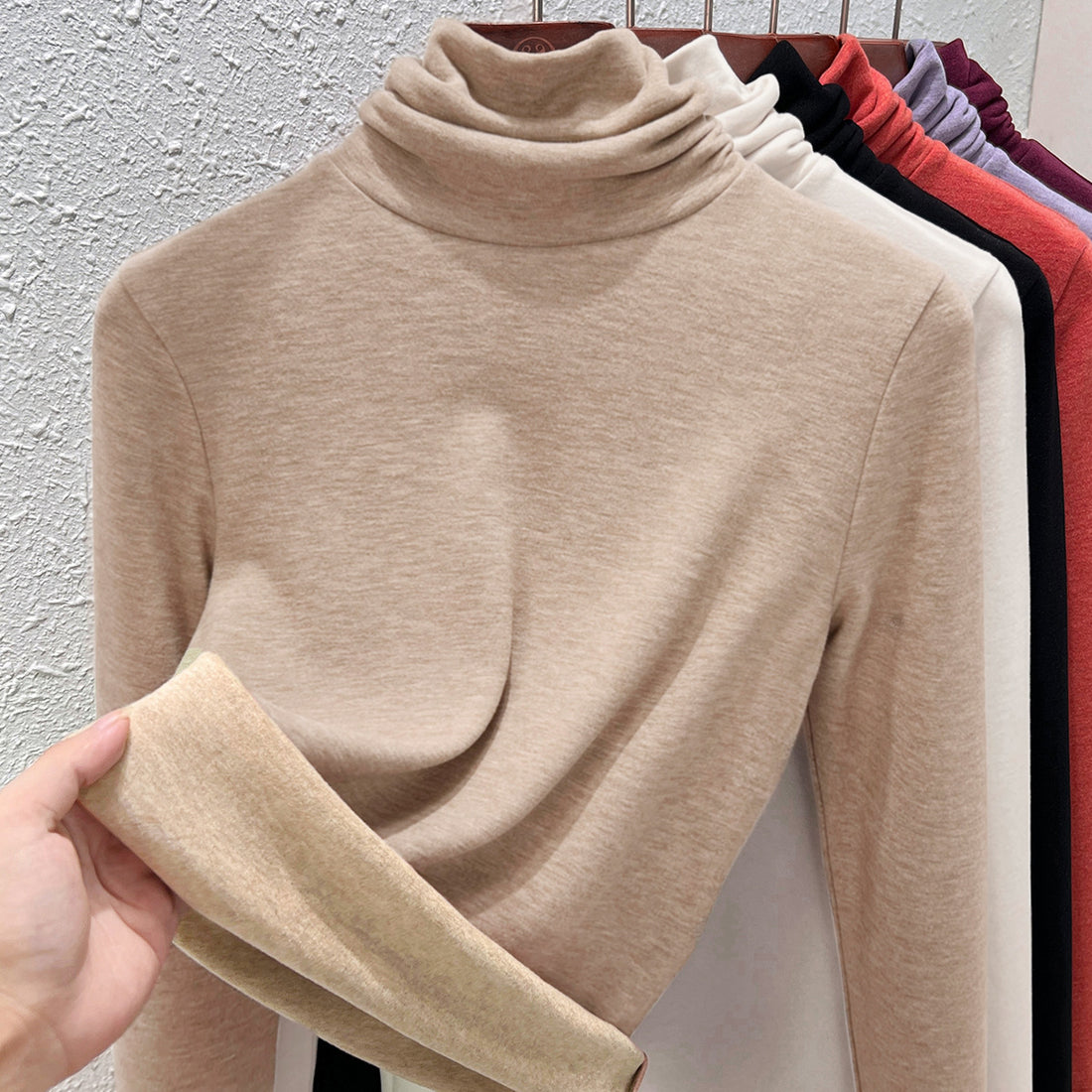 Damen-Thermo-Shirt mit Stehkragen, gefüttert