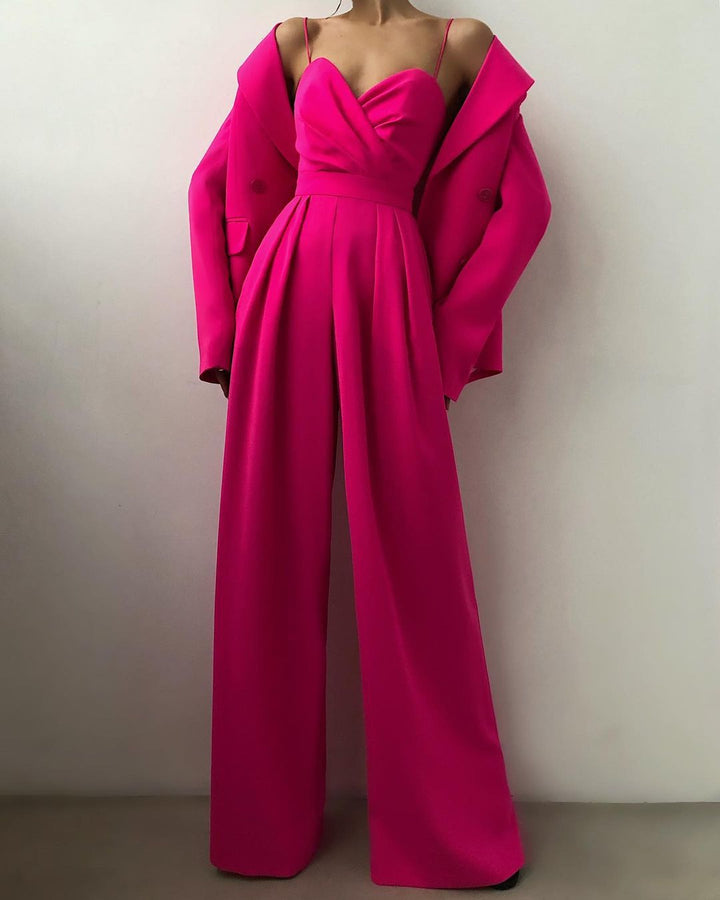 Echoarchiv | Damen Eleganter Fließender Jumpsuit mit Spaghettibändern für Festliche Anlässe