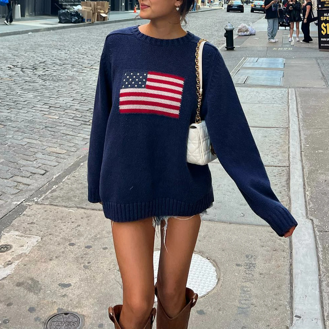Echoarchiv | Strickpullover Amerikanische Flagge