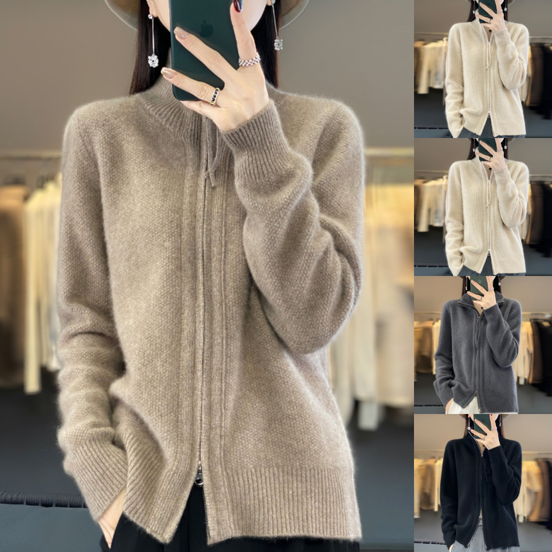 Echoarchiv | Strickjacke mit elegantem Design und Reißverschluss
