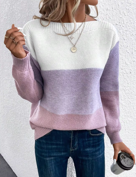 Echoarchiv | Elegante Dreifarbige Patchwork-Pullover