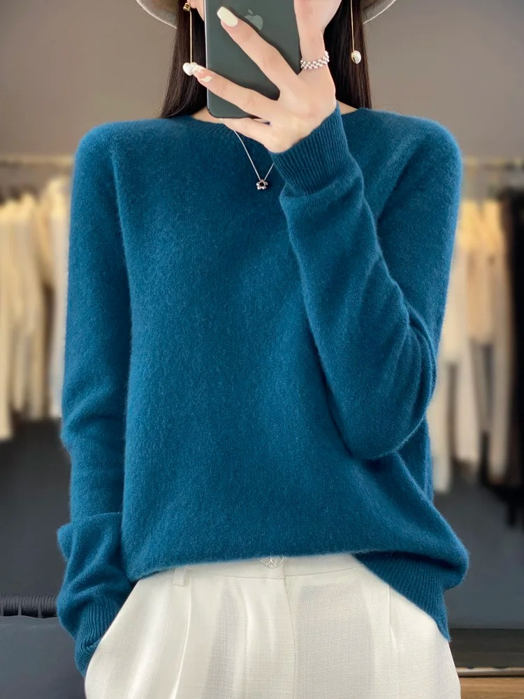 Echoarchiv | Pullover Damen Runder Ausschnitt Weicher und Eleganter Strickpullover