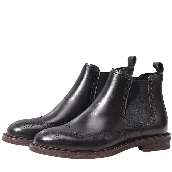 Herren-Chelsea-Stiefel aus Echtleder mit Plateau