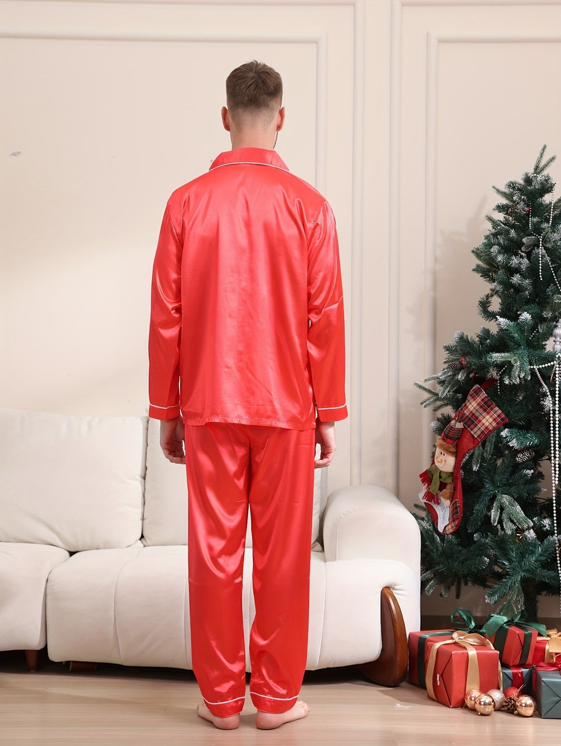 Exquisites Herren-Schlafanzug-Set, langärmelig