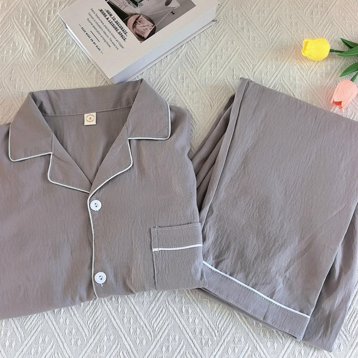 Herren-Pyjama-Set aus Baumwollmusselin, atmungsaktiv