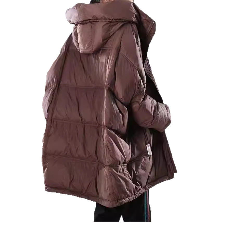 Mittellange Daunenjacke für Damen mit Kapuze