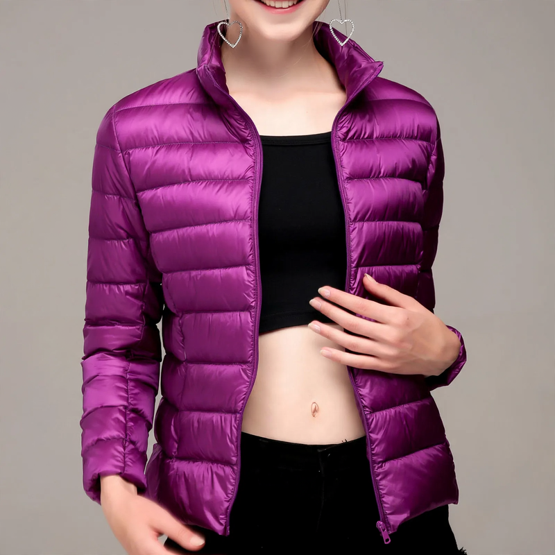 Damen-Steppjacke, kurz, tailliert, mit Kunstfaserfüllung