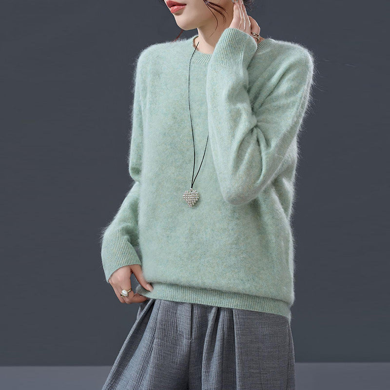 Damen-Pullover aus Kaschmir-Wollmischung, nahtlos