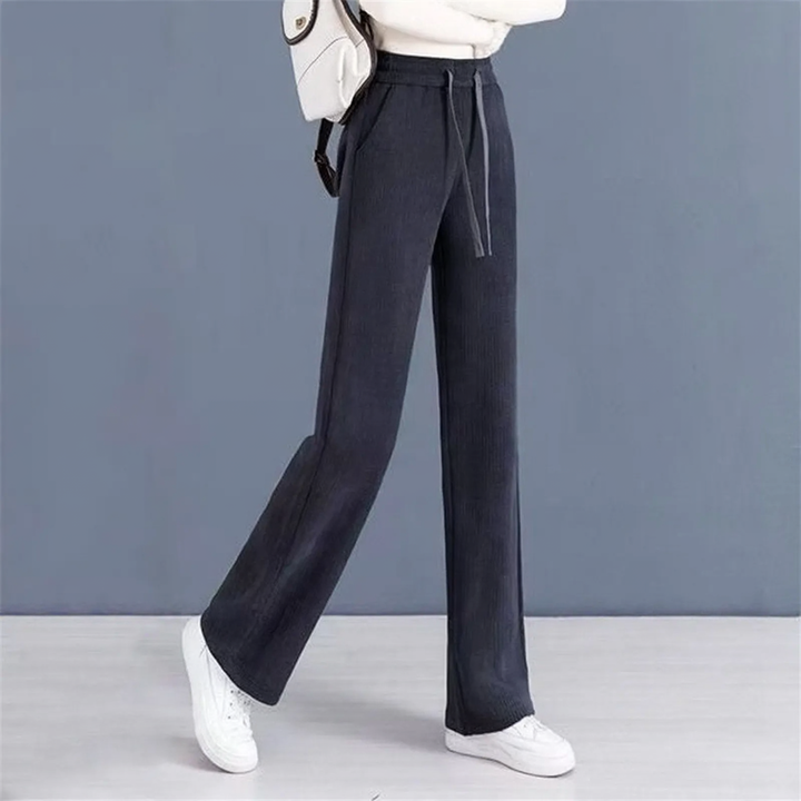 Damen-Cordhose mit weitem Bein und Fall