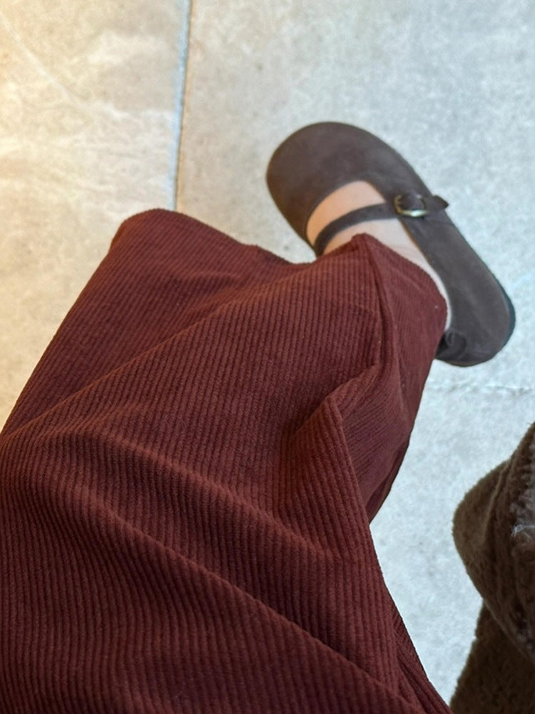 Damen-Cordhose, verkürzt, lockere Passform