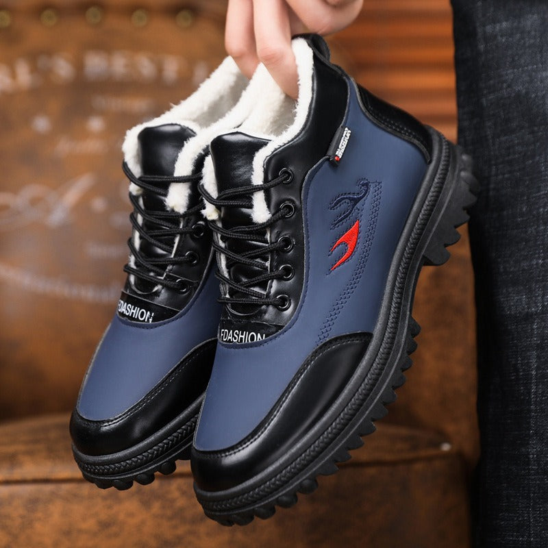 Gefütterte Herren-Winterstiefel mit rutschfester Sohle