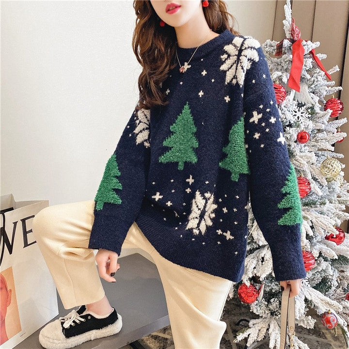 Lockerer Strickpullover mit Rundhalsausschnitt