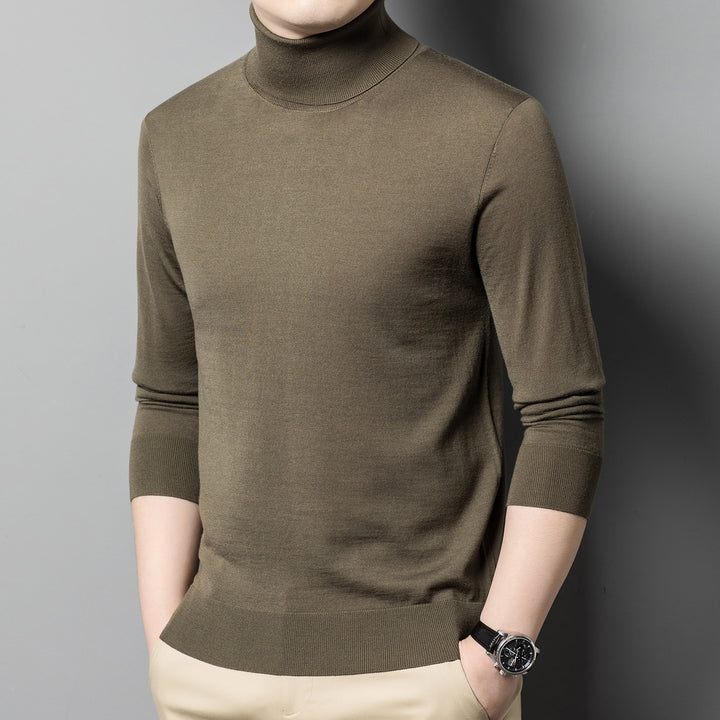 Herren-Wollpullover, 100% Wolle, Rollkragen, maschinenwaschbar