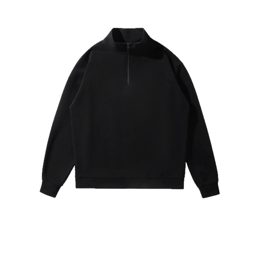 Sweatshirt mit hohem Stehkragen und Halbreißverschluss