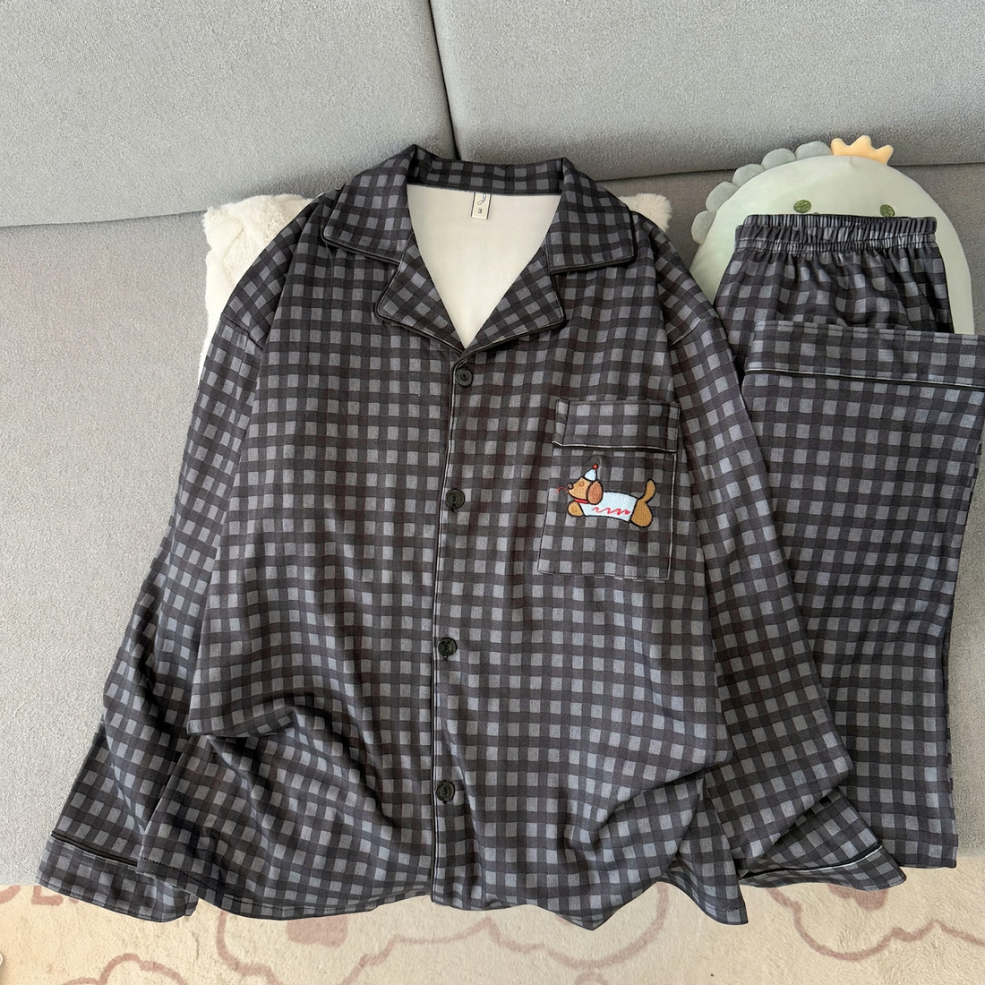 Herren-Pyjama-Set, warmes Thermomaterial, lockere Passform