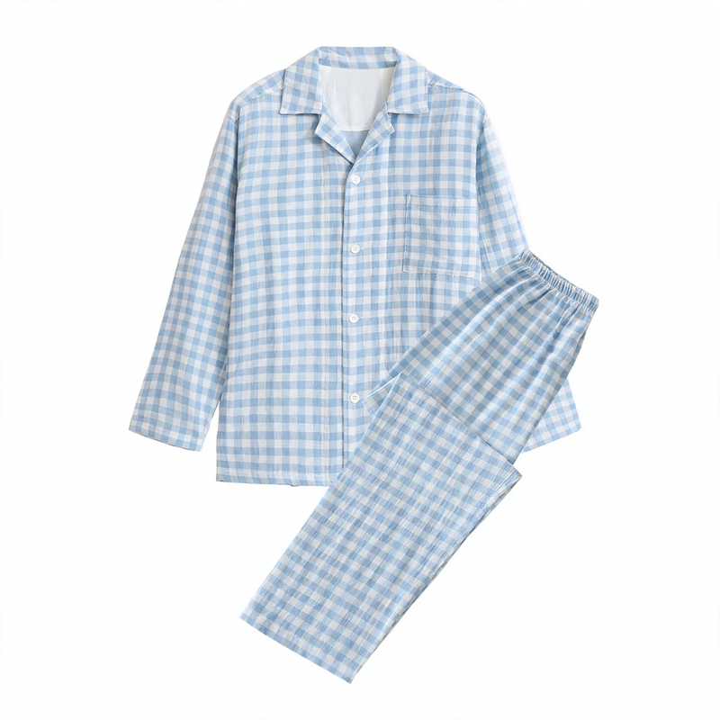 Leichter Baumwoll-Schlafanzug, doppellagig, Unisex