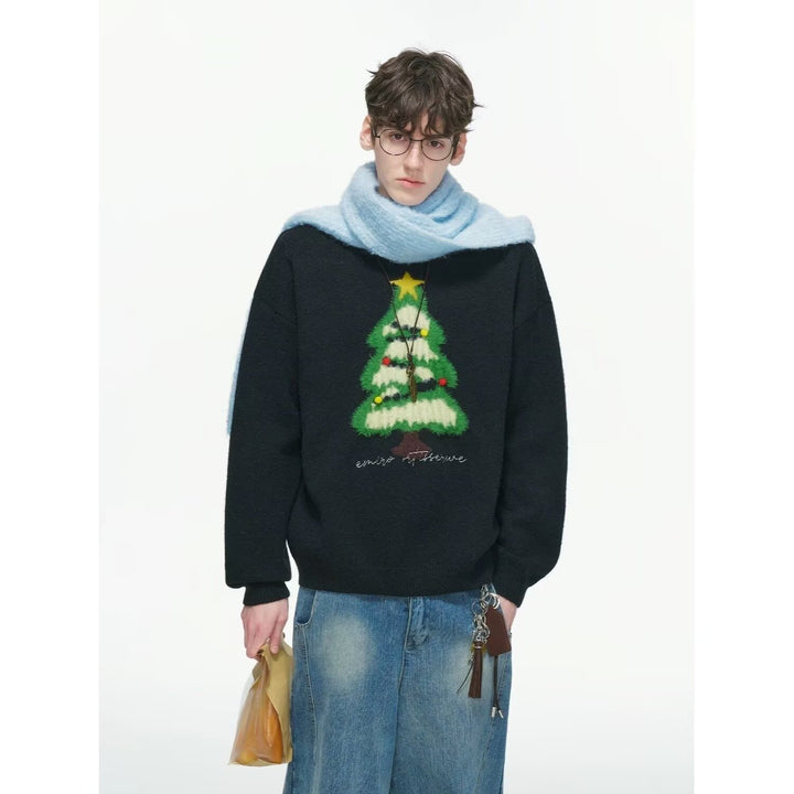 Unisex Strickpullover mit Weihnachtsmotiv