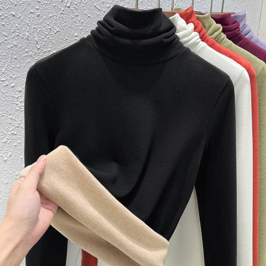 Damen-Thermo-Shirt mit Stehkragen, gefüttert